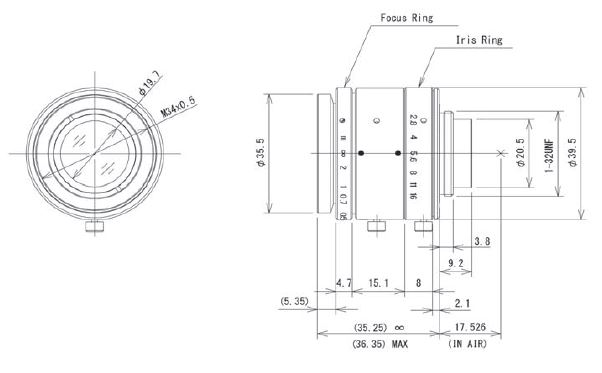 Unice V1628-MPY 1.1" 12 Megapixel Lens